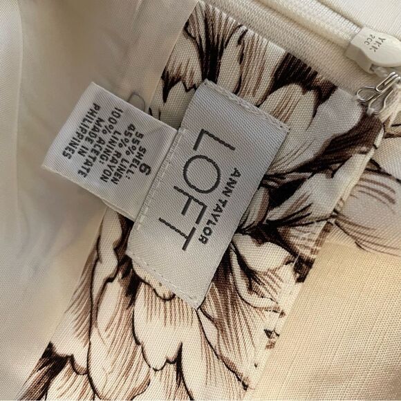 Ann Taylor Loft Sleeveless Floral Linen Blend Dress Size 6 - Picture 8 of 8